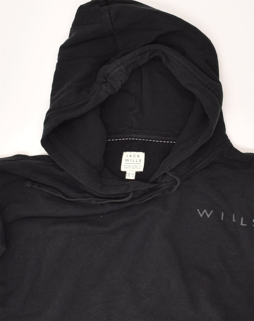 JACK WILLS Womens Oversized Hoodie Jumper UK 10 Small Black Cotton | Vintage Jack Wills | Thrift | Second-Hand Jack Wills | Used Clothing | Messina Hembry 