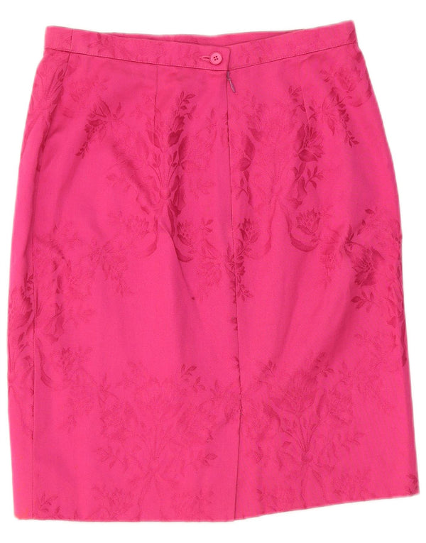 Yves Saint Laurent Womens Straight Skirt W28 Medium Pink Floral