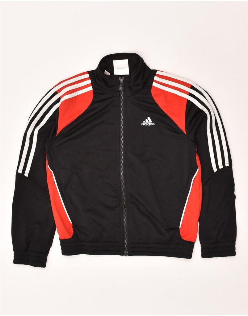 ADIDAS Boys Tracksuit Top Jacket 9-10 Years Black Colourblock Polyester | Vintage Adidas | Thrift | Second-Hand Adidas | Used Clothing | Messina Hembry 