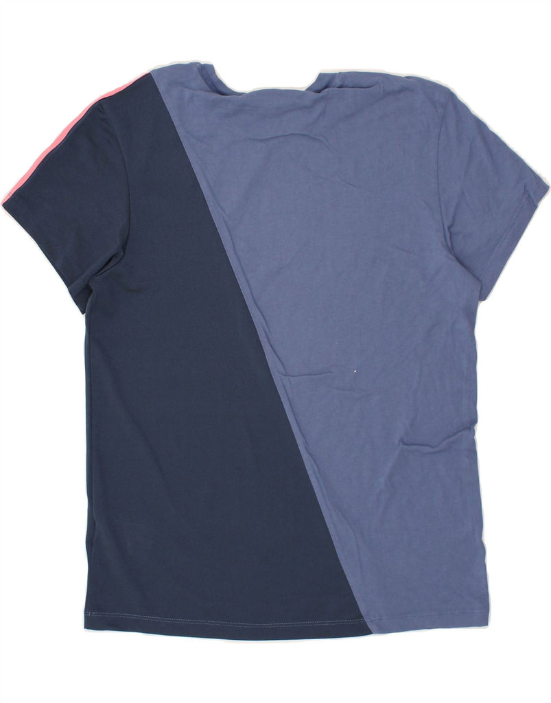 ADIDAS Womens T-Shirt Top UK 8 Small Navy Blue Colourblock Cotton | Vintage Adidas | Thrift | Second-Hand Adidas | Used Clothing | Messina Hembry 