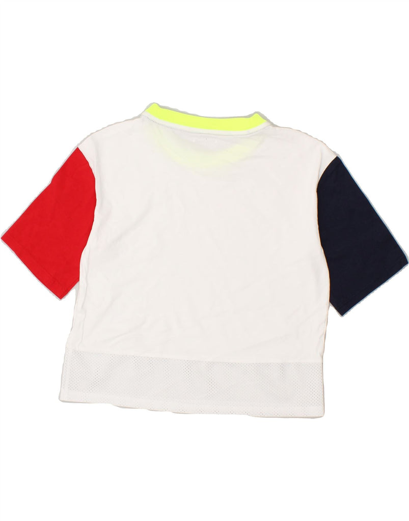 TOMMY HILFIGER Girls Crop T-Shirt Top 11-12 Years White Colourblock Cotton | Vintage Tommy Hilfiger | Thrift | Second-Hand Tommy Hilfiger | Used Clothing | Messina Hembry 