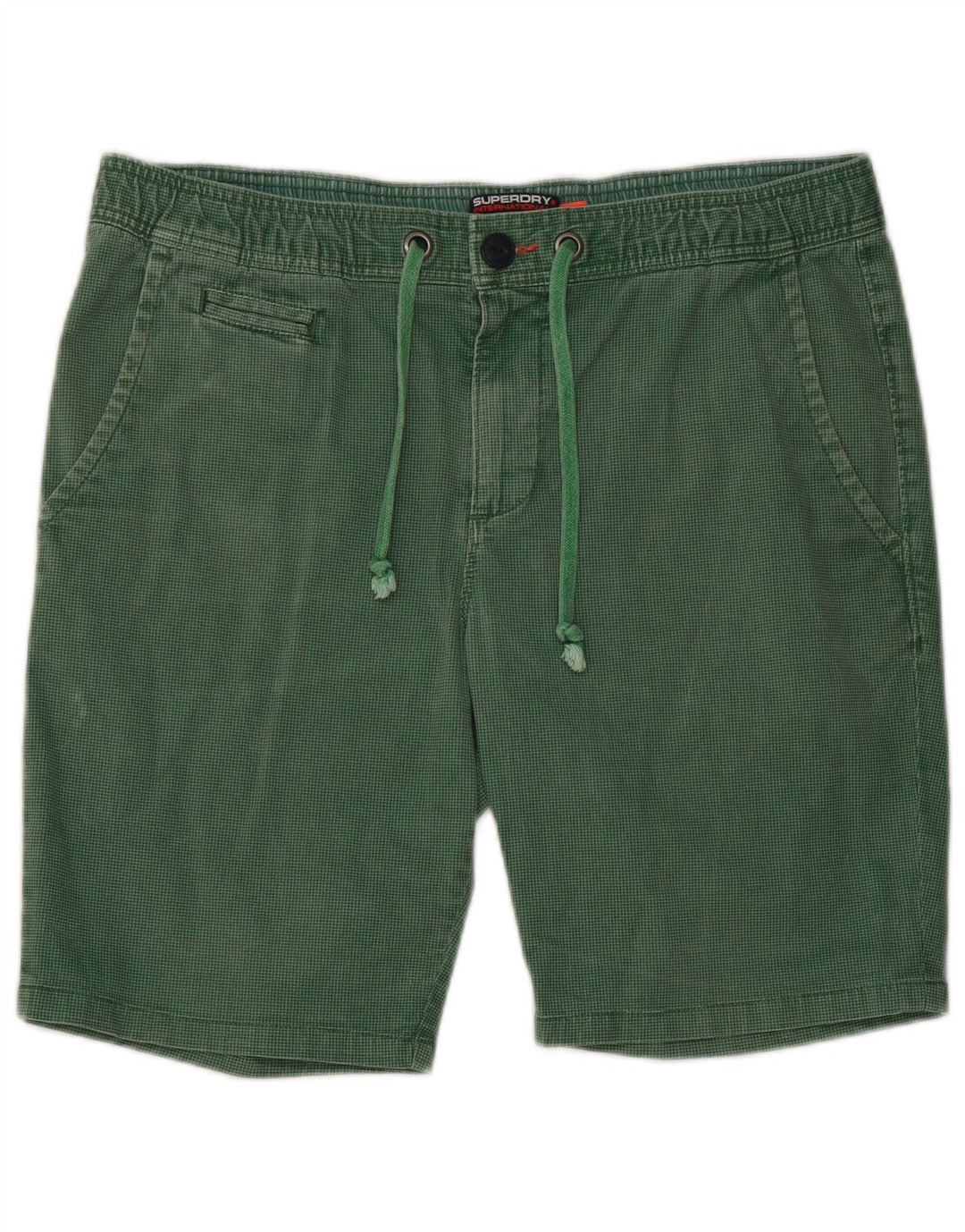 Superdry Mens Chino Shorts Large W36  Green Houndstooth Cotton