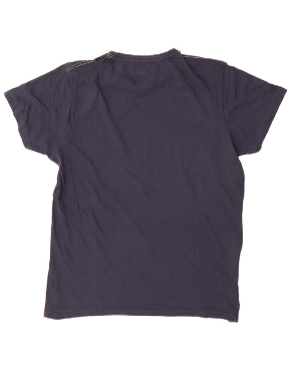 Enrico Coveri Mens Graphic T-Shirt Top Large Navy Blue Cotton