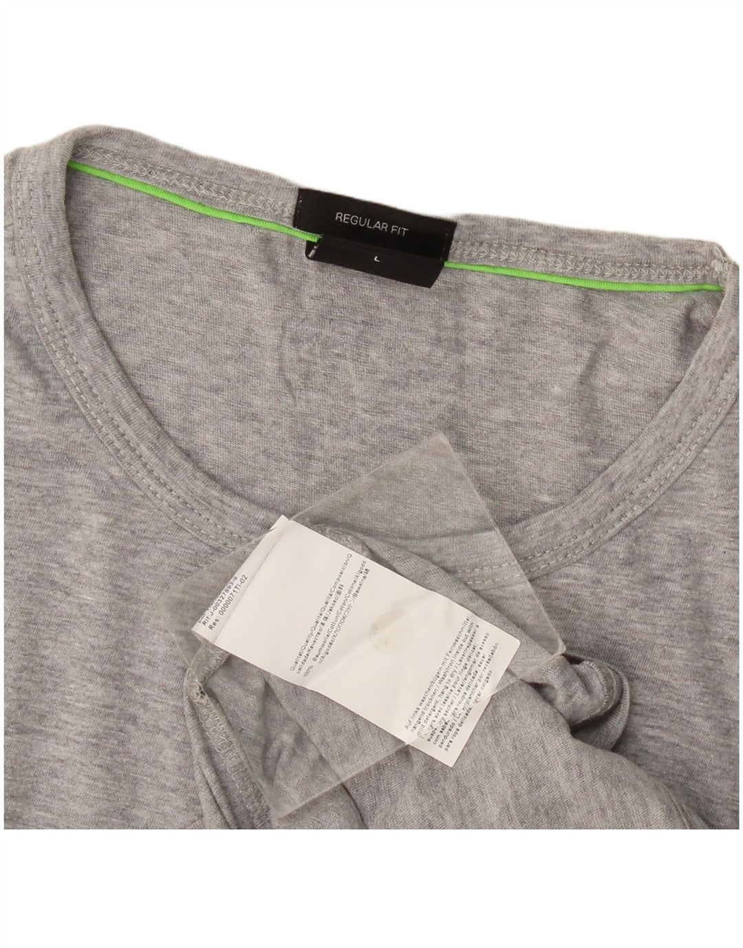 Hugo Boss Mens Regular Fit Graphic T-Shirt Top Large Grey Cotton