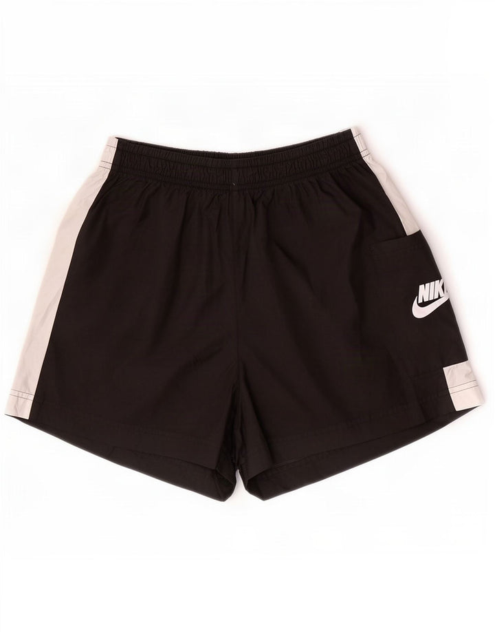 Nike Womens Sport Shorts UK 14 Medium Black Colourblock Polyester