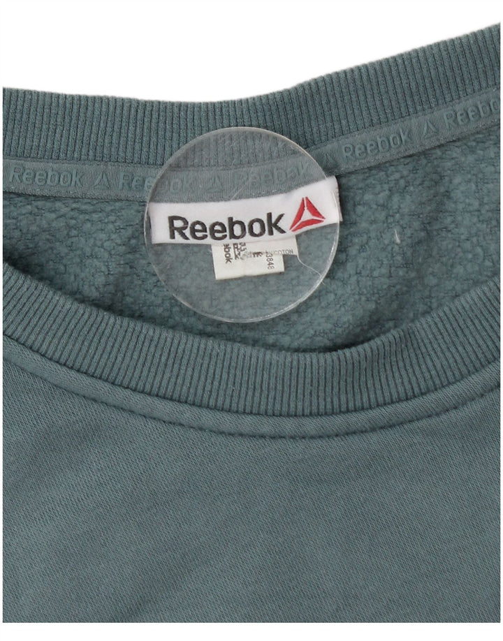 Reebok Womens Graphic Sweatshirt Jumper UK 14 Large Blue