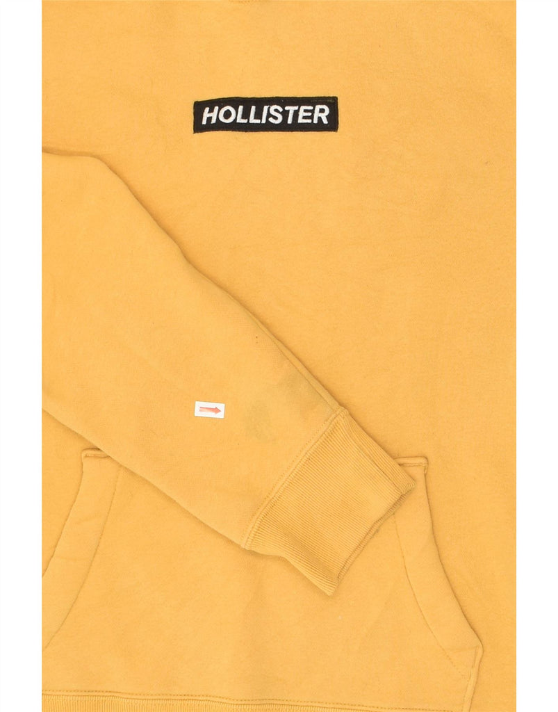 HOLLISTER Mens Graphic Hoodie Jumper Small Yellow Cotton | Vintage Hollister | Thrift | Second-Hand Hollister | Used Clothing | Messina Hembry 