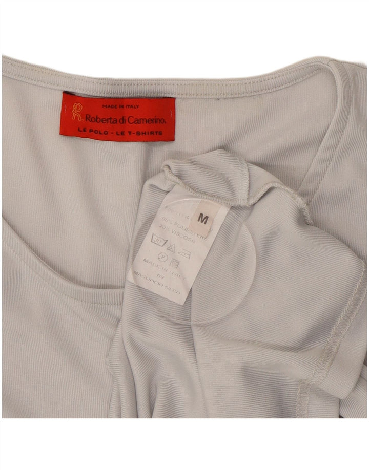 ROBERTA DI CAMERINO Womens T-Shirt Top UK 14 Medium Grey Polyester