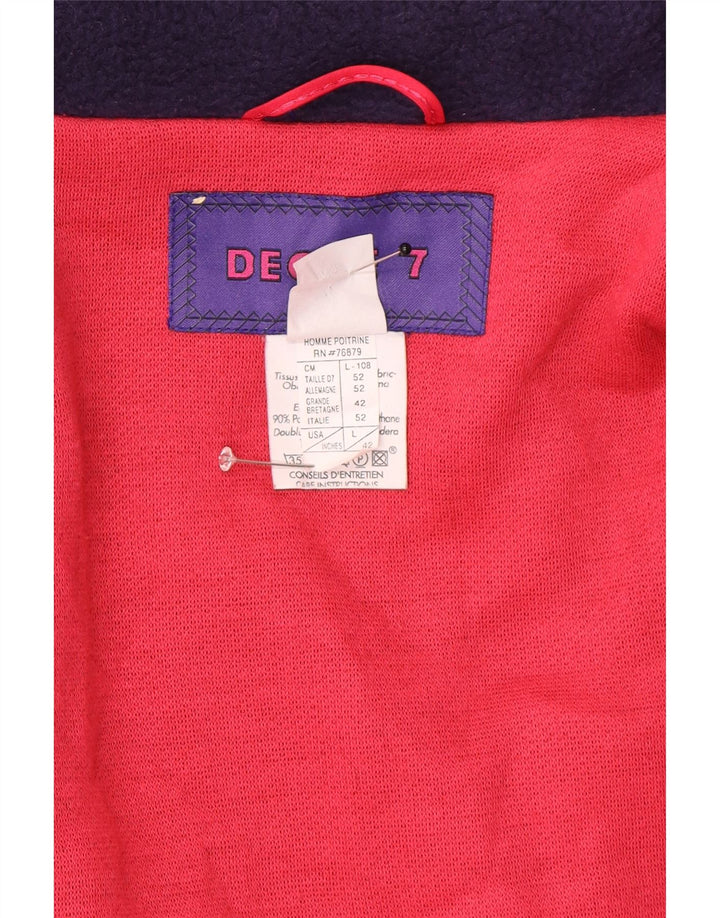 Degre 7 Mens Hooded Ski Jacket IT 52 XL Navy Blue Colourblock Polyester