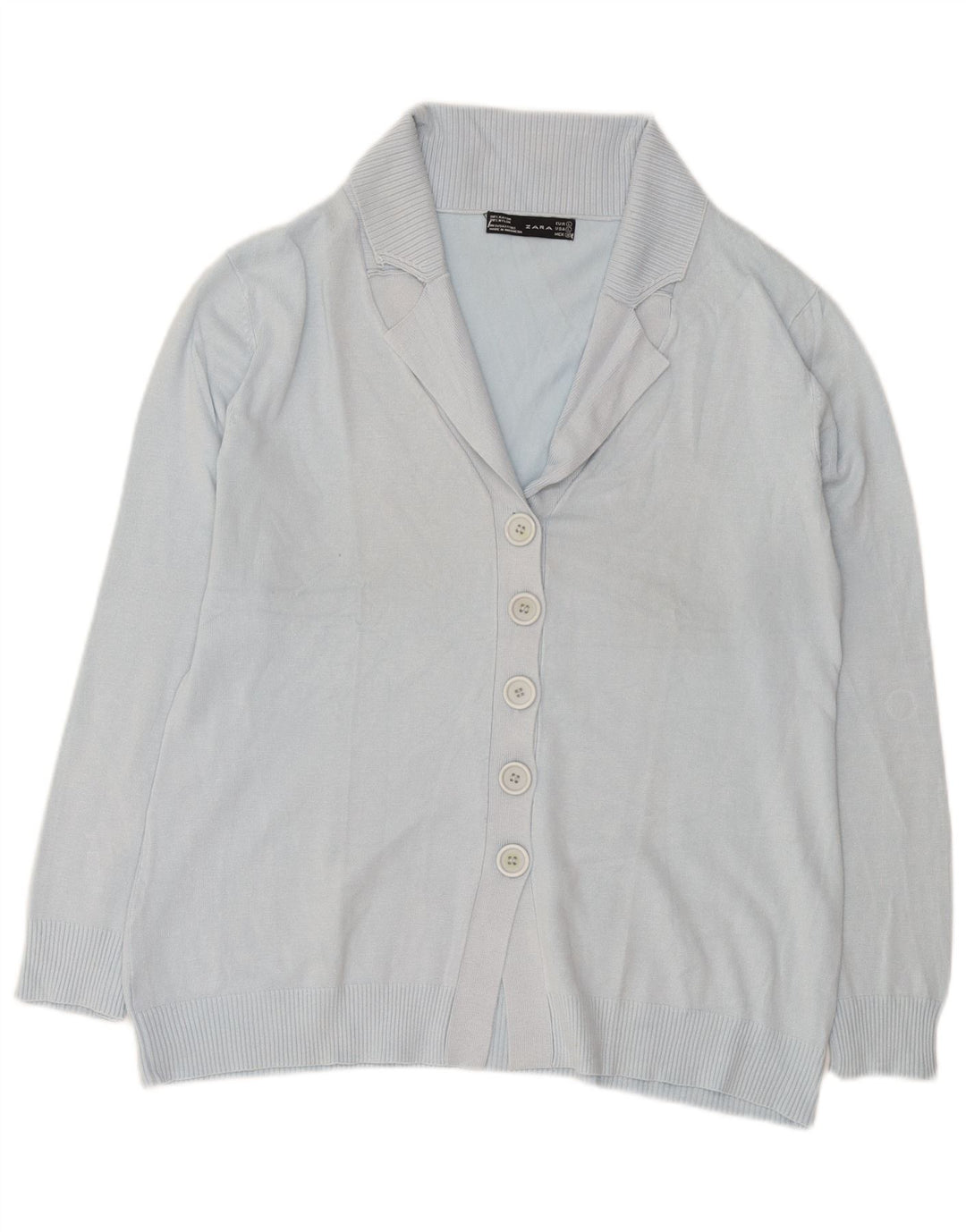 Zara Womens Cardigan Sweater UK 16 Large Blue Rayon
