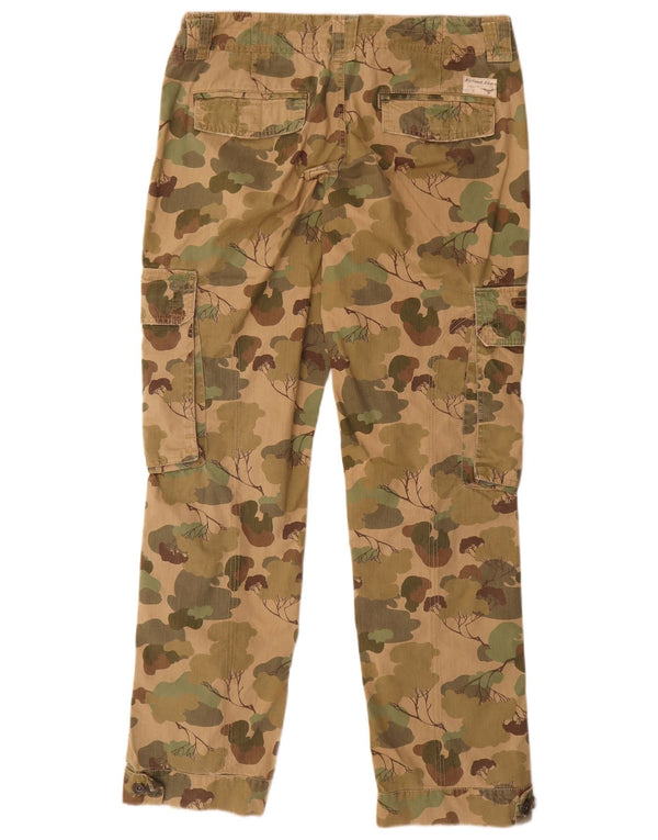 Tommy Hilfiger Womens Straight Cargo Trousers W31 L32 Khaki Camouflage