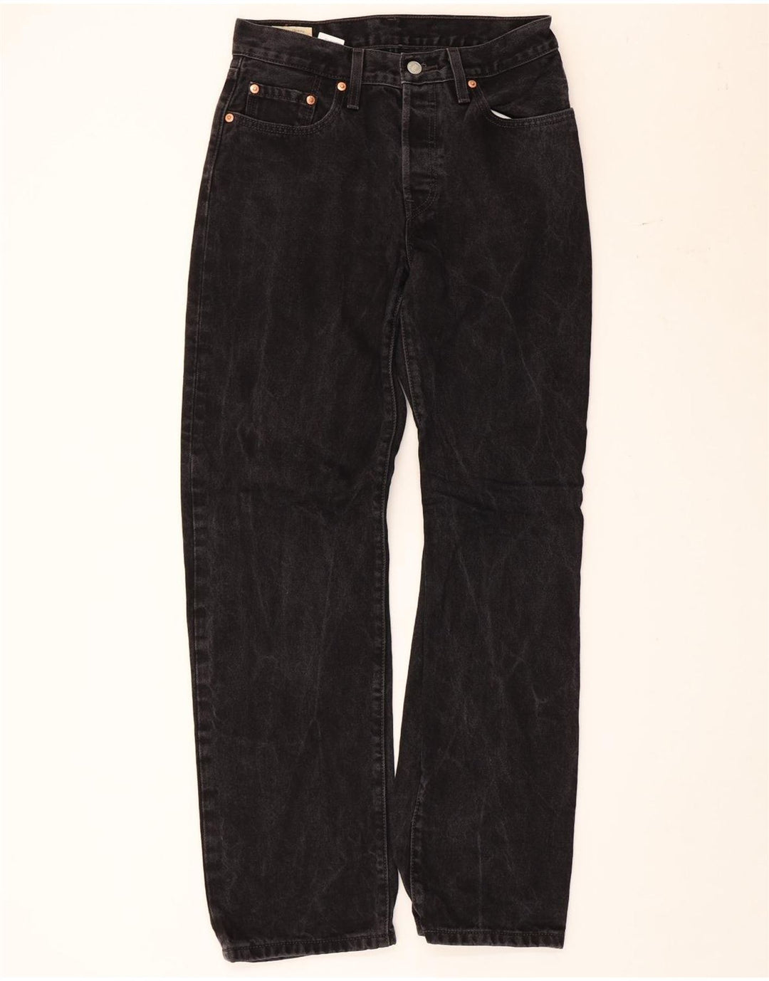 Levi's Womens 501 Straight Jeans W26 L32 Black Cotton
