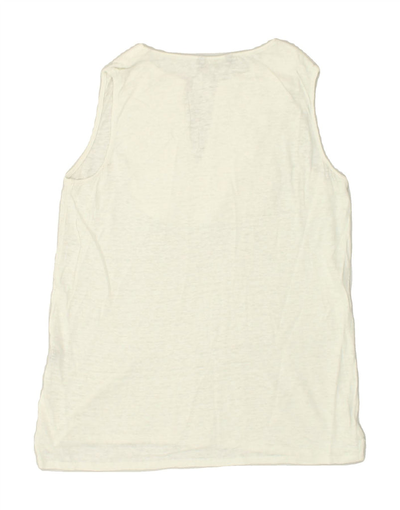 MASSIMO DUTTI Womens Sleeveless Blouse Top US 8 Medium Off White | Vintage Massimo Dutti | Thrift | Second-Hand Massimo Dutti | Used Clothing | Messina Hembry 