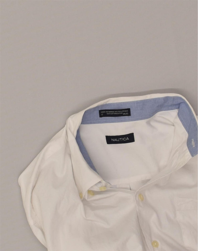 NAUTICA Mens Shirt Size 17 XL White Cotton | Vintage Nautica | Thrift | Second-Hand Nautica | Used Clothing | Messina Hembry 