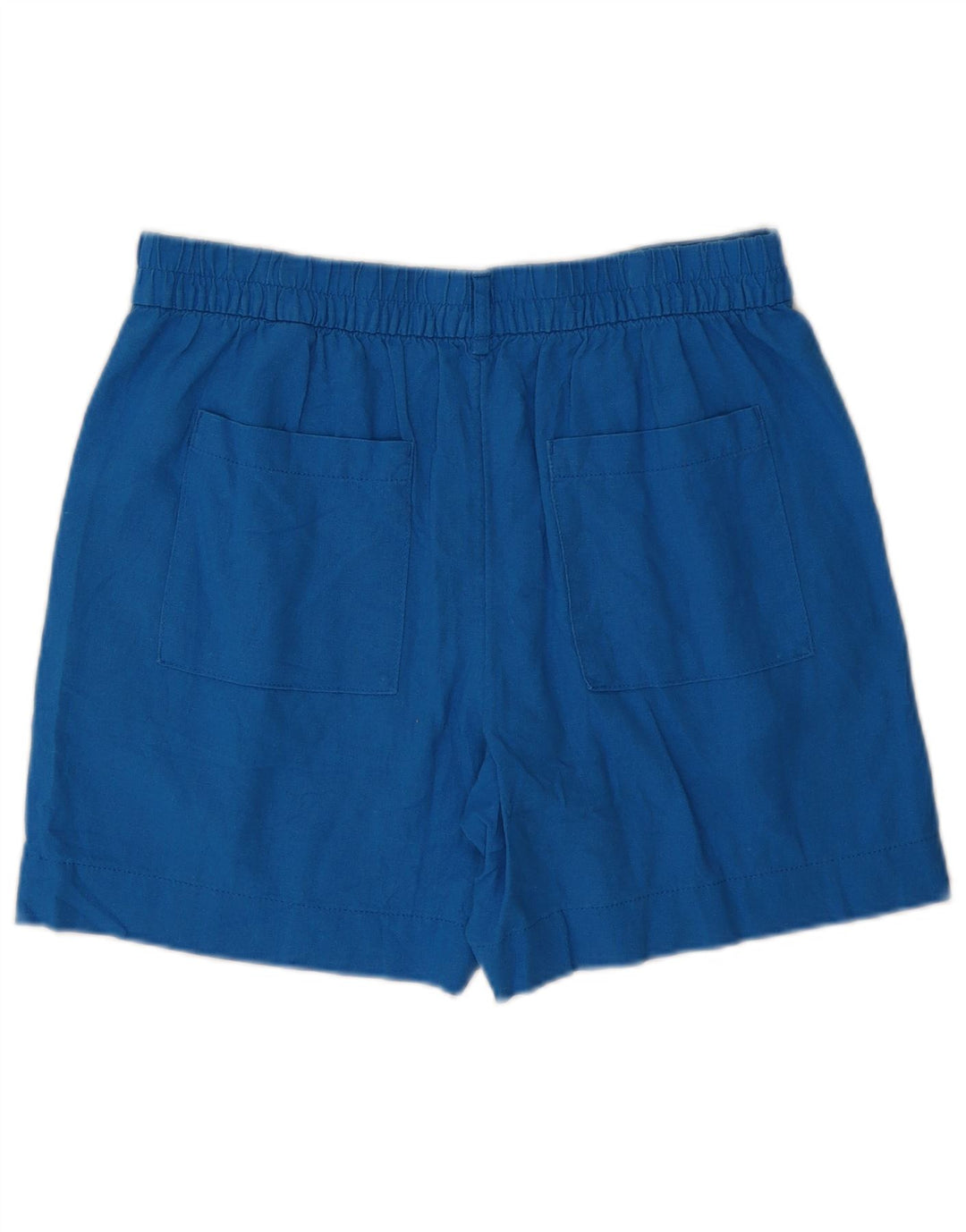 MARKS & SPENCER Womens Chino Shorts UK 12 Medium W32 Blue Linen