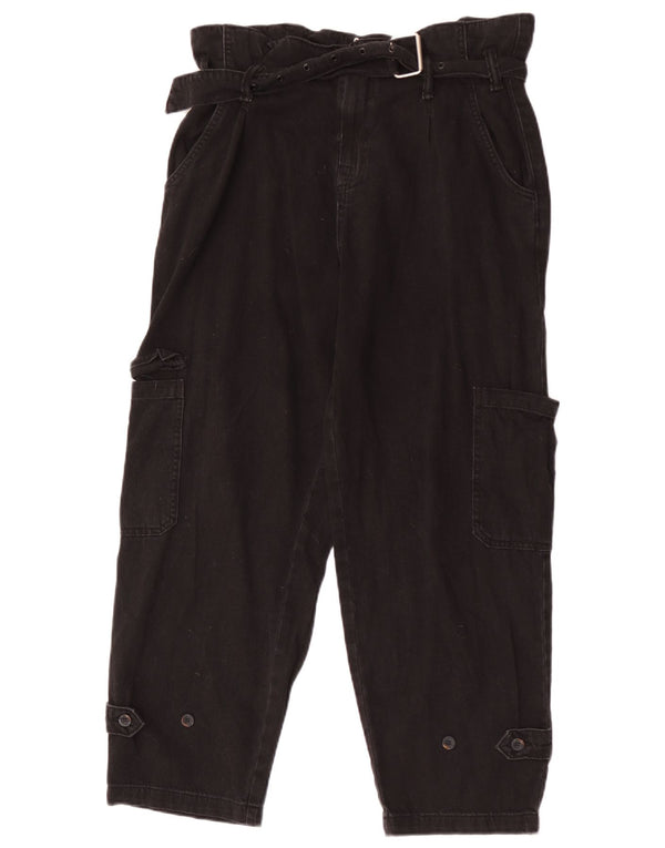 All Saints Womens Cargo Tapered Jeans UK 12 Medium W32 L27 Black Cotton