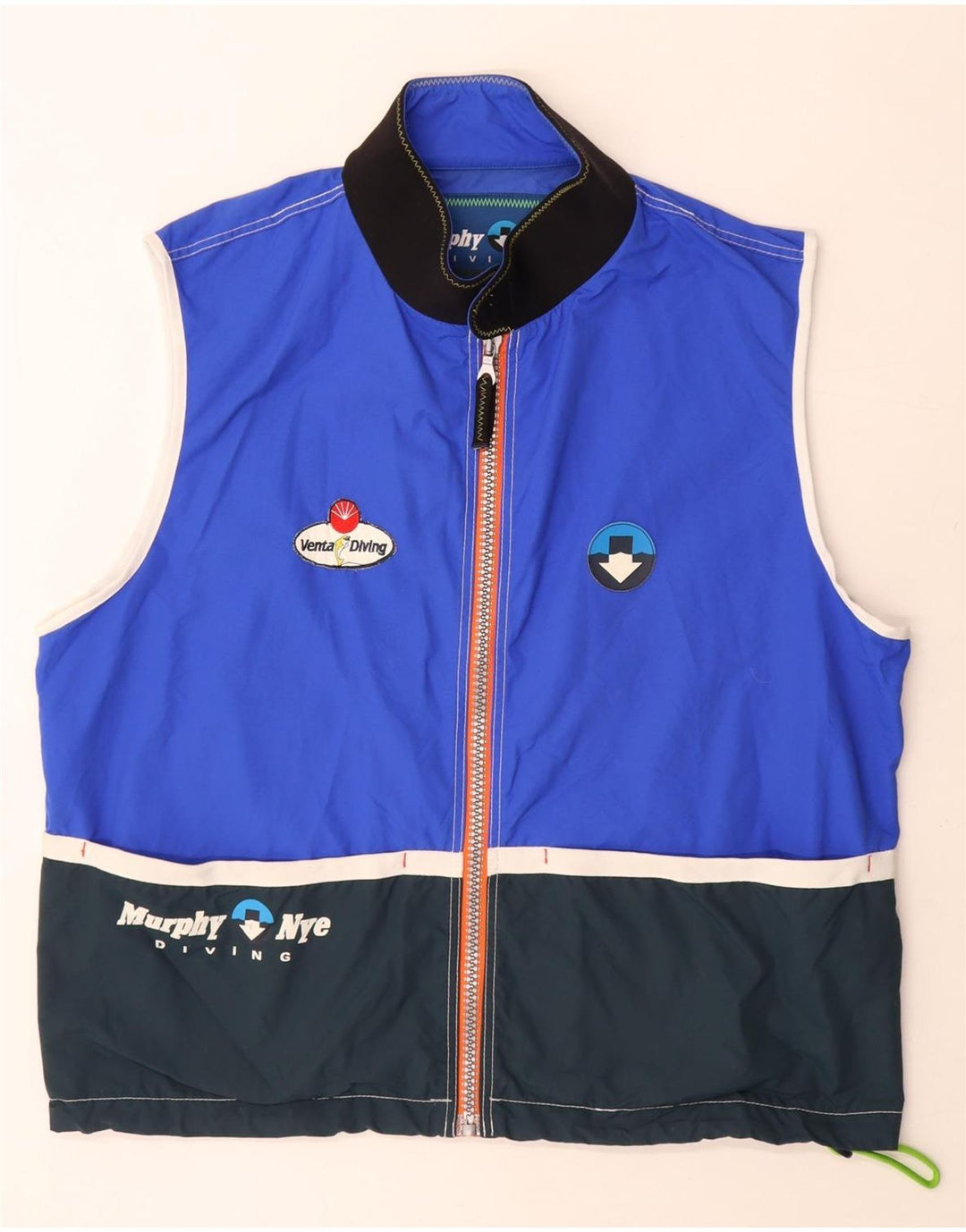 Murphy & Nye Mens Graphic Gilet UK 42 XL Blue Colourblock Polyamide