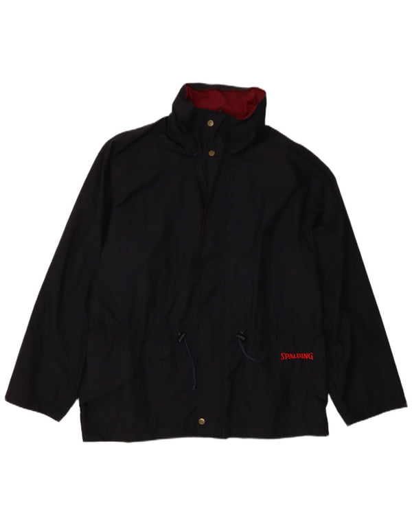 Spalding Mens Hooded Loose Fit Rain Jacket UK 38 Medium Navy Blue Nylon