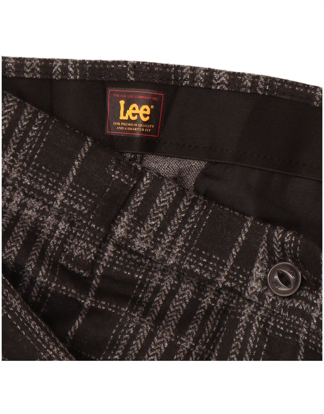 Lee Womens Chino Trousers US 10 Large W30 L30 Black Check Polyester