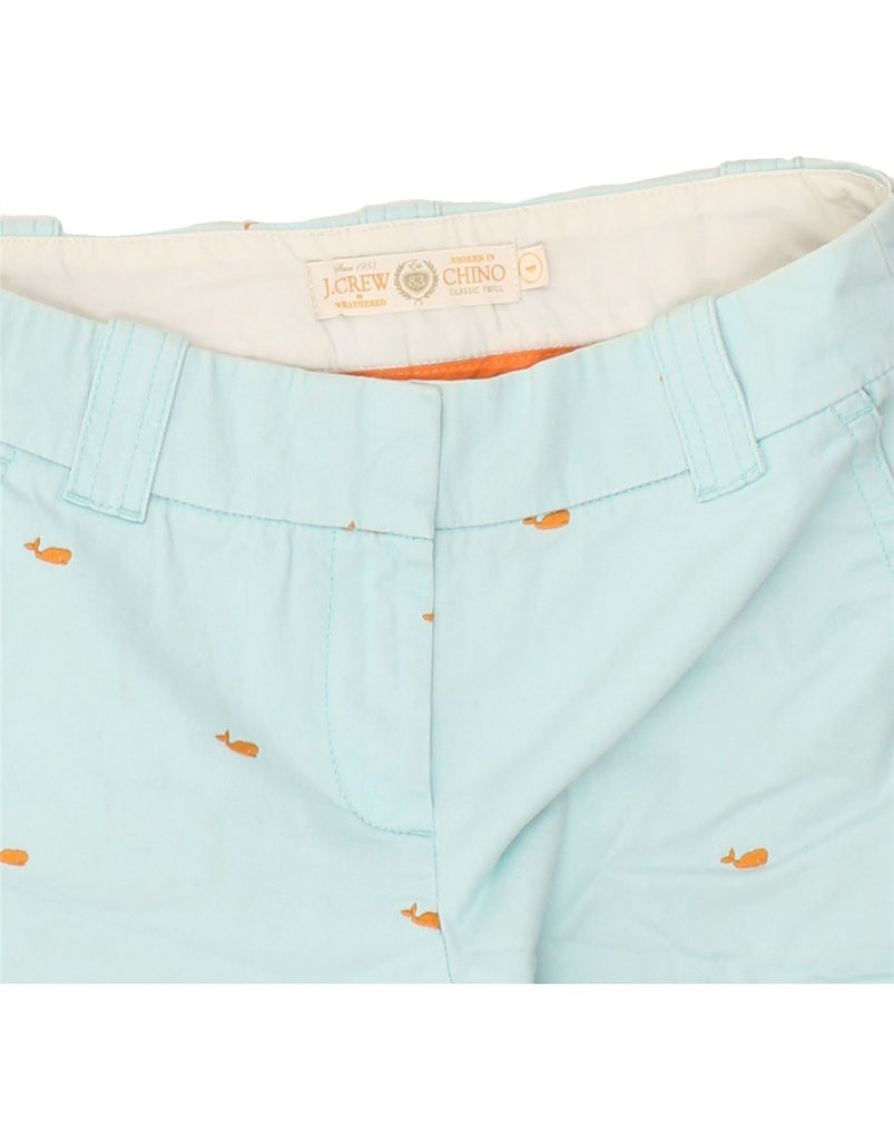 J. CREW Womens Chino Shorts US 4 Small W32 Turquoise Spotted | Vintage J. Crew | Thrift | Second-Hand J. Crew | Used Clothing | Messina Hembry 