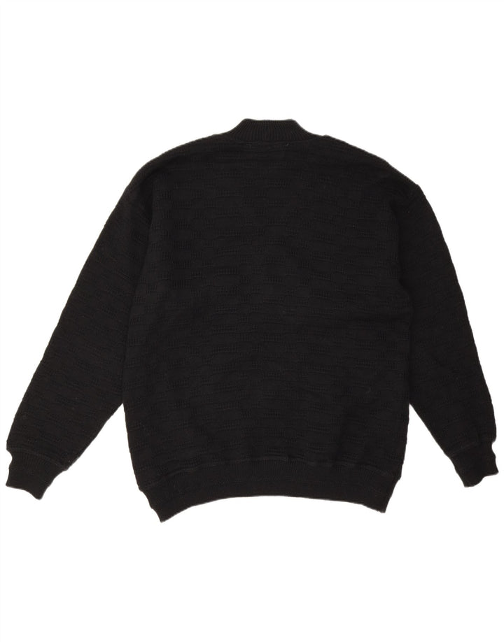Rainbow Mens Turtle Neck Jumper Sweater Large Black Colourblock