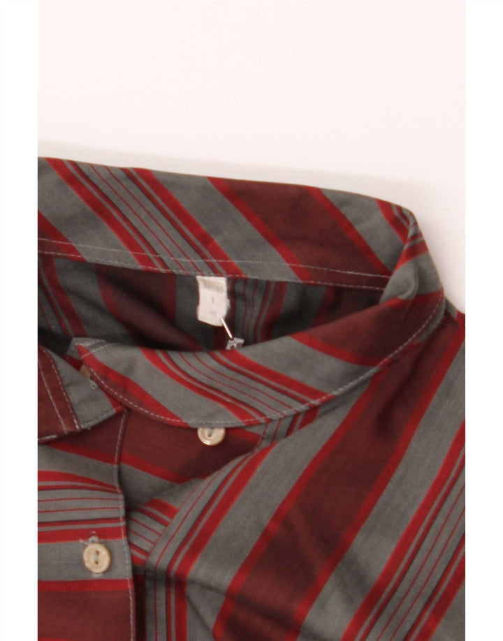 Vintage Womens Oversized Pullover Shirt EU 40 Medium Burgundy Striped