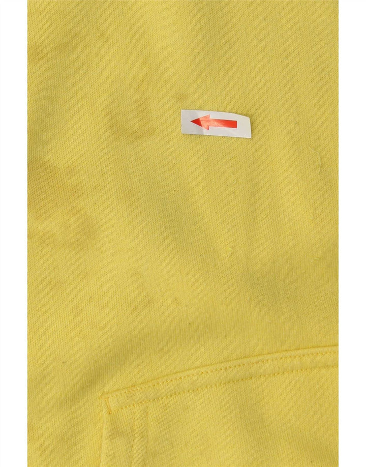 Champion Mens Graphic Hoodie Jumper Medium Yellow Cotton