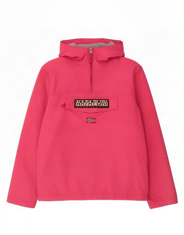 Napapijri Girls Graphic Hooded Anorak Jacket 13-14 Years Pink Polyamide