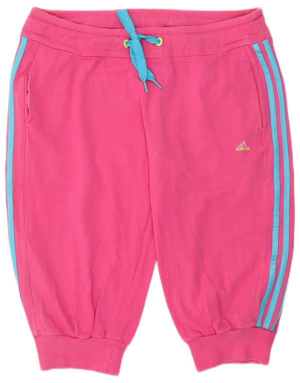 ADIDAS Womens Bermuda Sport Shorts UK 16 Large  Pink Cotton