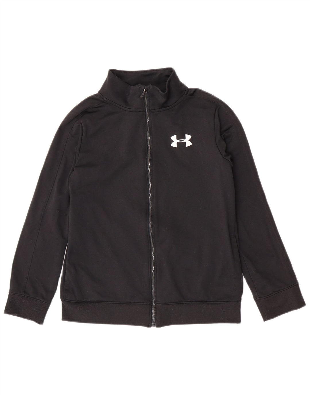 Under Armour Boys Tracksuit Top Jacket 9-10 Years Medium Black Polyester