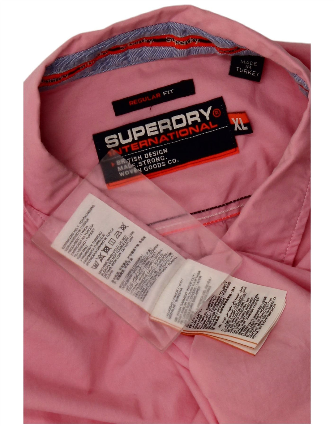 Superdry Mens Short Sleeve Regular Fit Shirt XL Pink Cotton