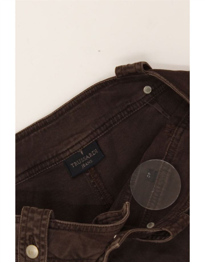 TRUSSARDI Womens Bootcut Casual Trousers IT 40 Small W28 L30 Brown Vintage Trussardi and Second-Hand Trussardi from Messina Hembry 
