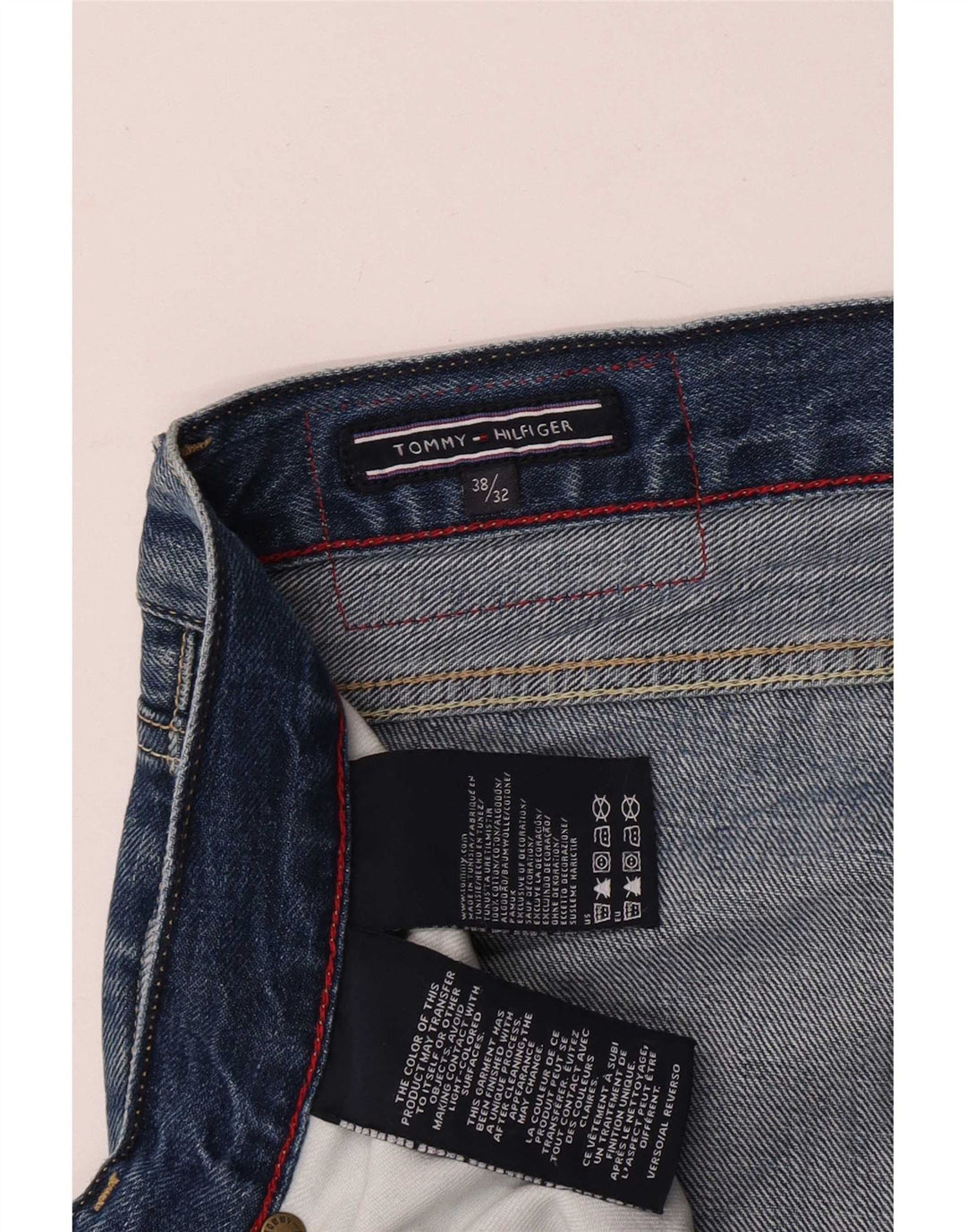 Tommy Hilfiger Mens Straight Jeans W38 L32 Blue Cotton