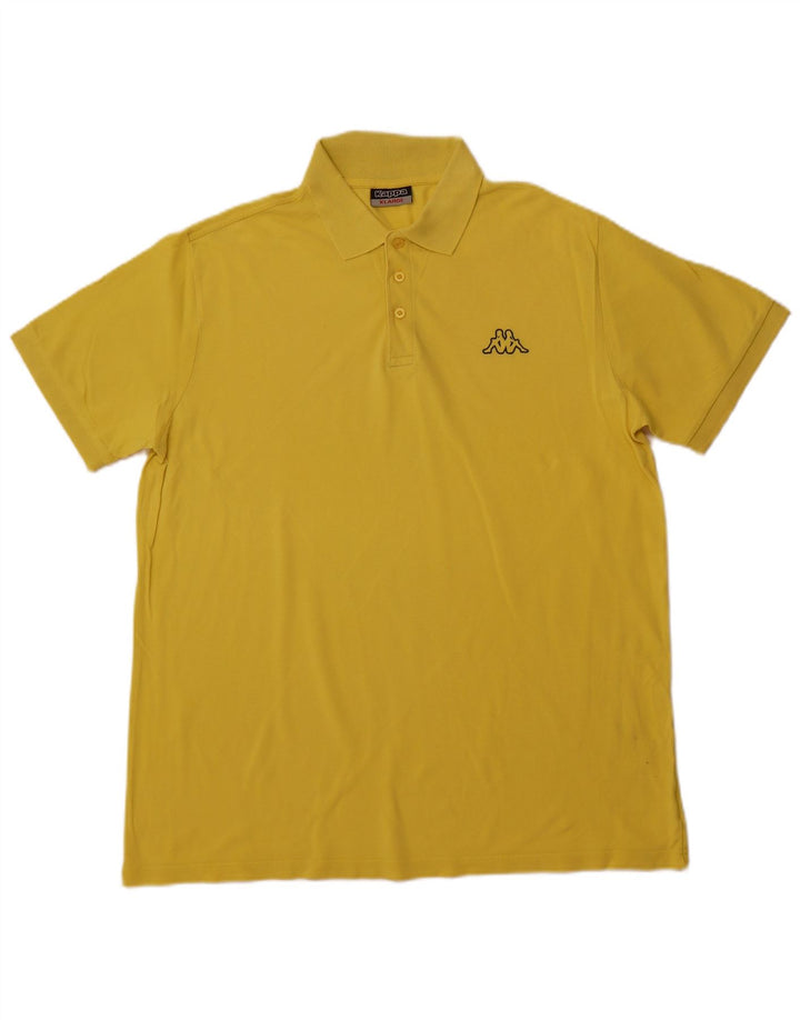KAPPA Mens Polo Shirt XL Yellow Cotton