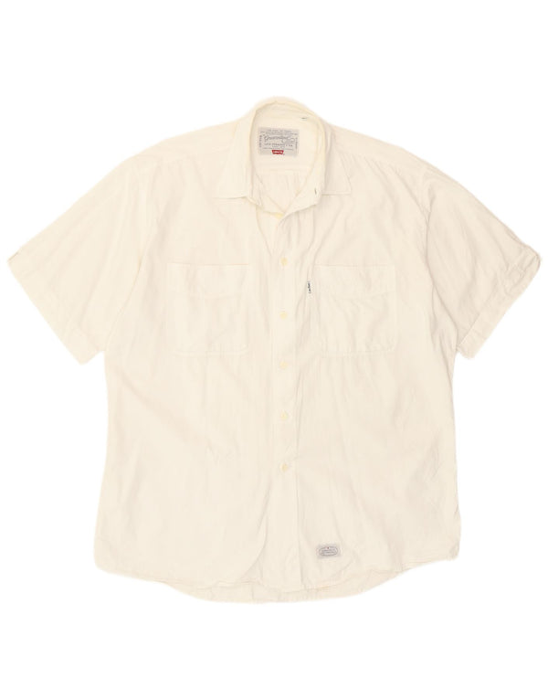 Levi's Mens Short Sleeve Shirt Large White