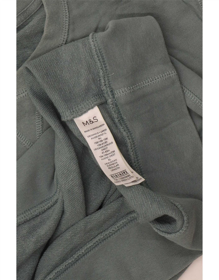 Marks & Spencer Mens Sweatshirt Jumper Large Green Cotton
