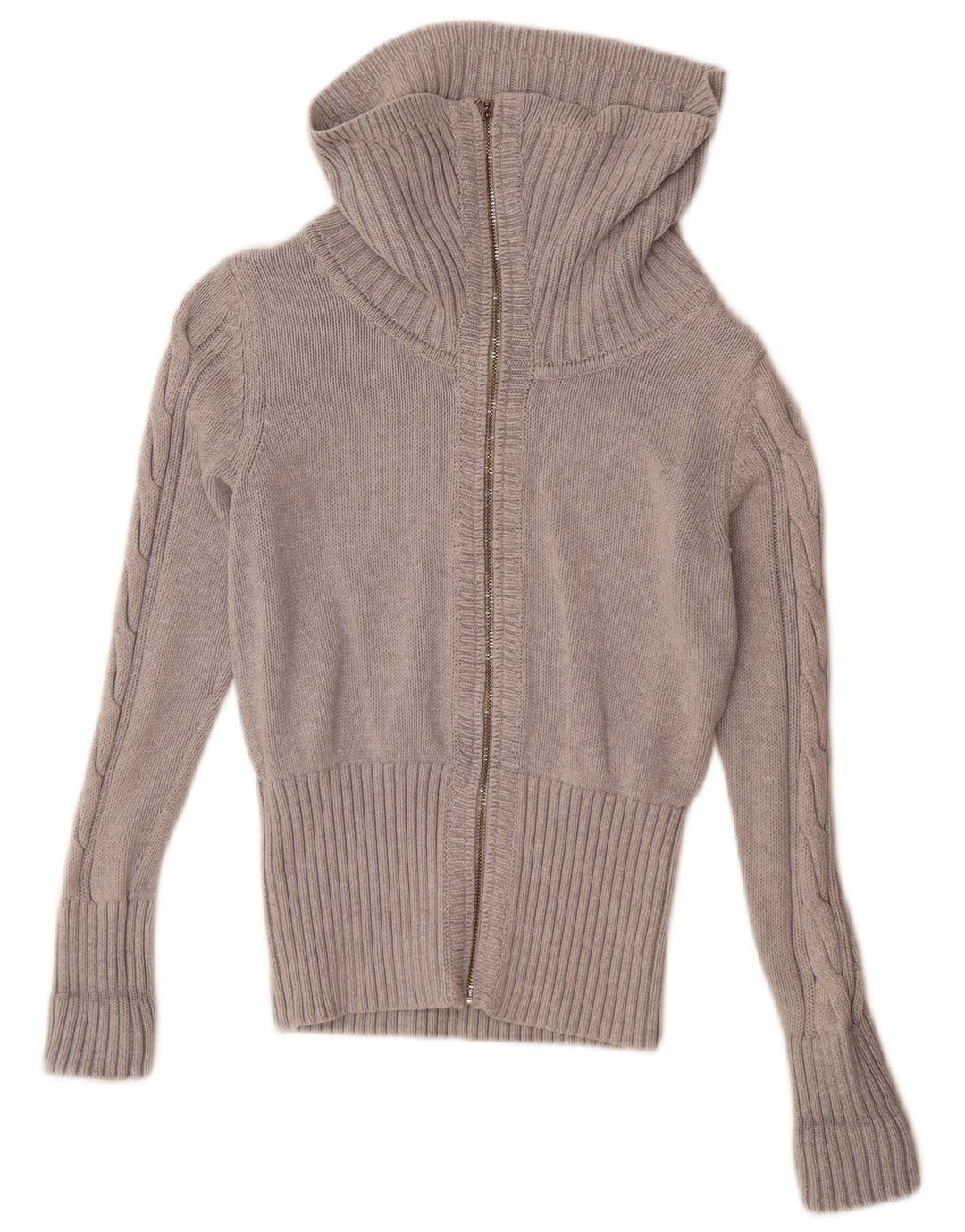 Tommy Hilfiger Womens Full Zip Cardigan Sweater UK 14 Medium Grey