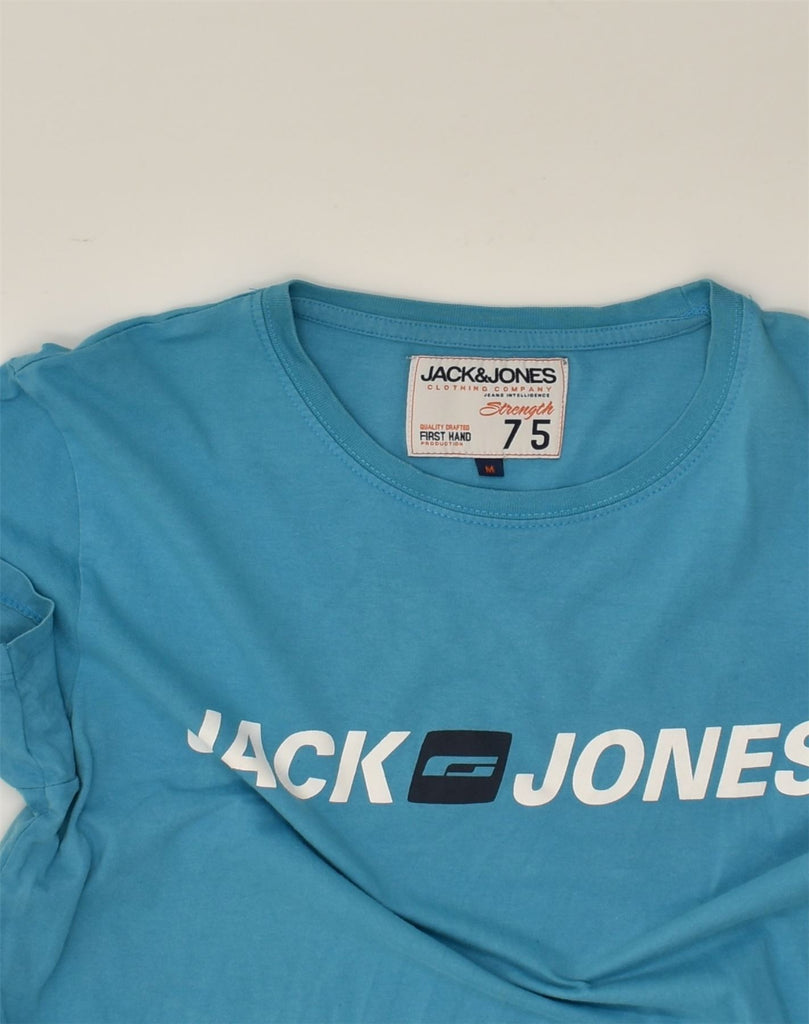 JACK & JONES Mens Stretch Graphic T-Shirt Top Medium Blue Cotton | Vintage Jack & Jones | Thrift | Second-Hand Jack & Jones | Used Clothing | Messina Hembry 