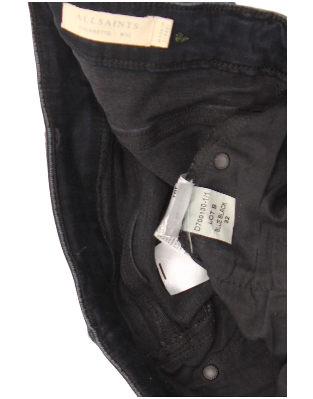 All Saints Mens Cigarette Slim Jeans W32 L32 Navy Blue Cotton