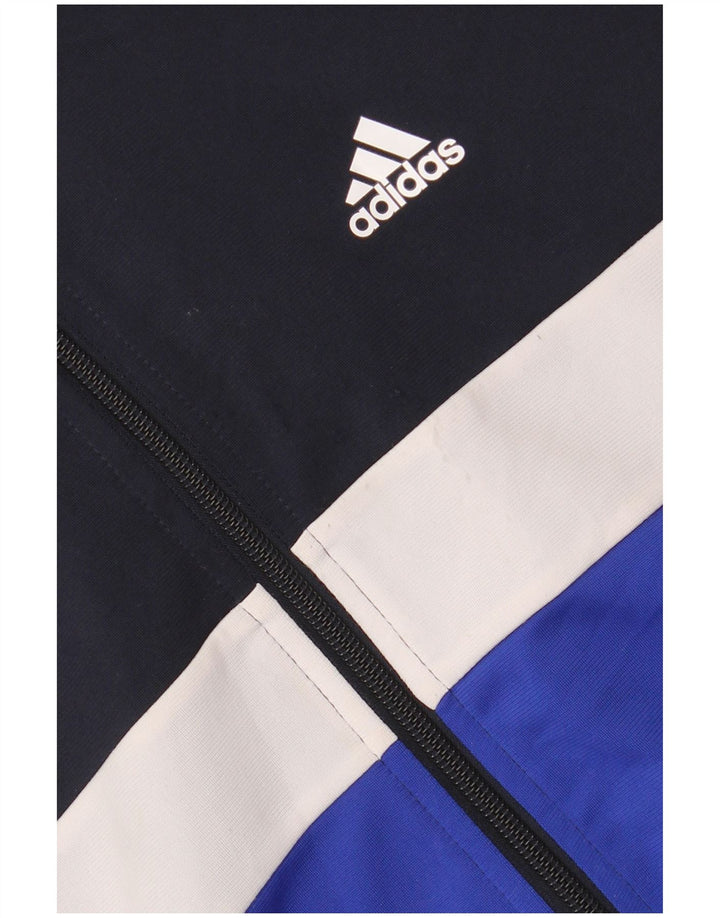 ADIDAS Boys Aeroready Tracksuit Top Jacket 15-16 Years Navy Blue
