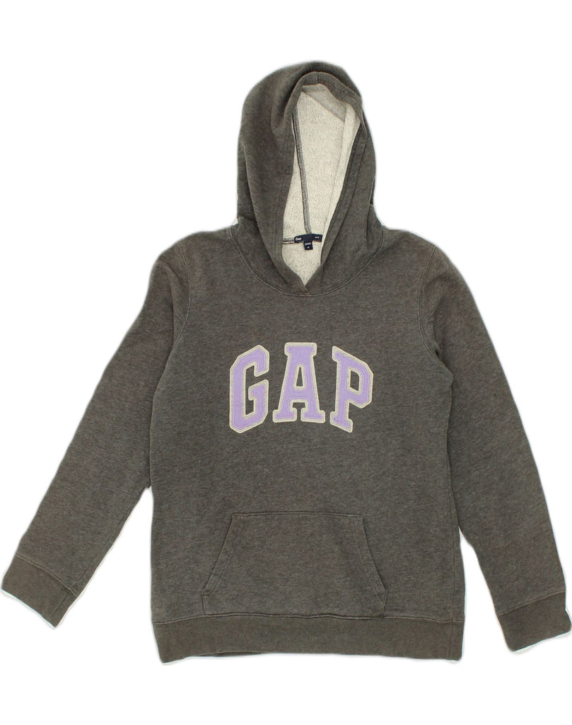 GAP Womens Graphic Hoodie Jumper UK 14 Medium Grey Cotton | Vintage Gap | Thrift | Second-Hand Gap | Used Clothing | Messina Hembry 