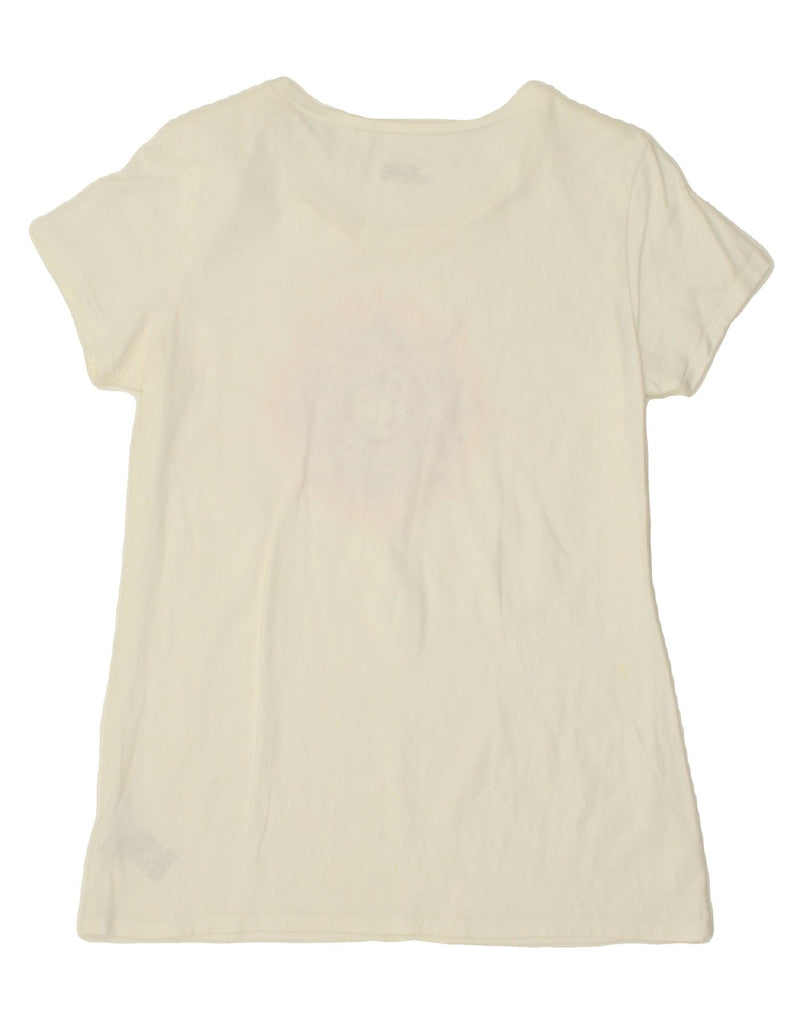 COLUMBIA Womens Graphic T-Shirt Top UK 14 Medium White Cotton Vintage Columbia and Second-Hand Columbia from Messina Hembry 
