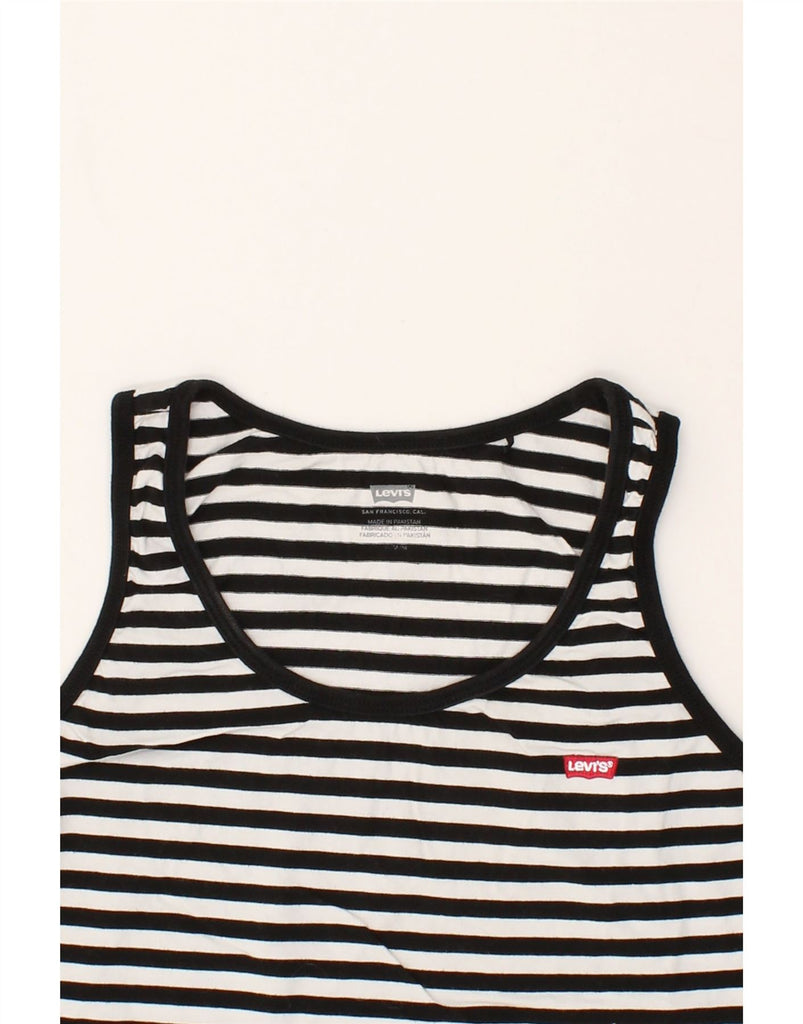 LEVI'S Womens Vest Top UK 14 Medium Navy Blue Striped | Vintage Levi's | Thrift | Second-Hand Levi's | Used Clothing | Messina Hembry 