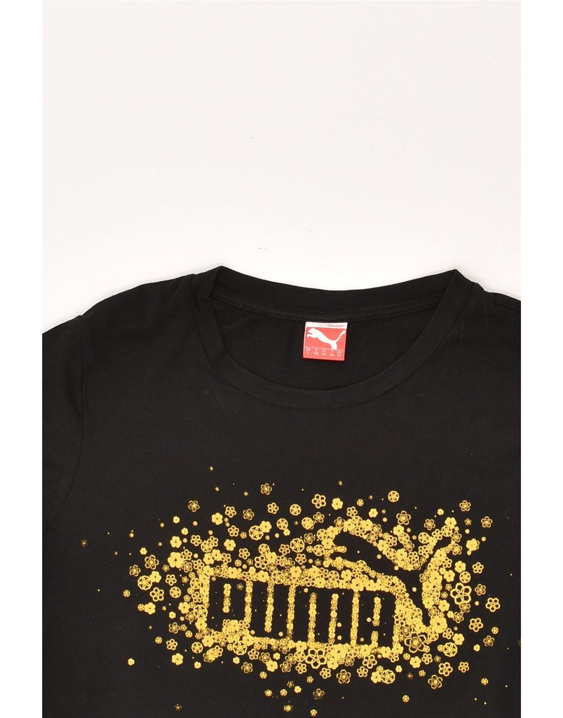 PUMA Womens Graphic T-Shirt Top UK 14 Large  Black Vintage Puma and Second-Hand Puma from Messina Hembry 