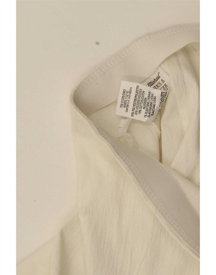 Marks & Spencer Womens Mini Pencil Skirt UK 10 Small W25 White Polyester