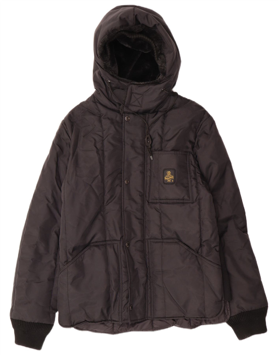 Refrigiwear Mens Hooded Padded Jacket UK 52 Large Black Polyamide Winter