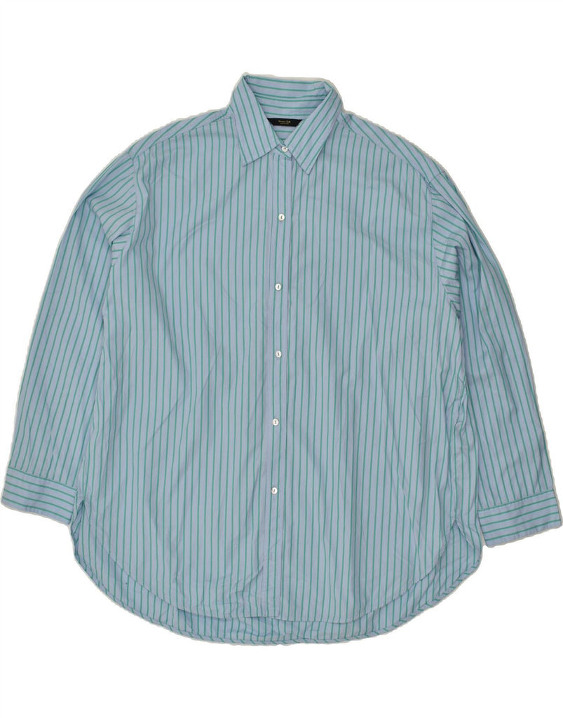 MASSIMO DUTTI Mens Shirt Large Blue Pinstripe Cotton | Vintage Massimo Dutti | Thrift | Second-Hand Massimo Dutti | Used Clothing | Messina Hembry 