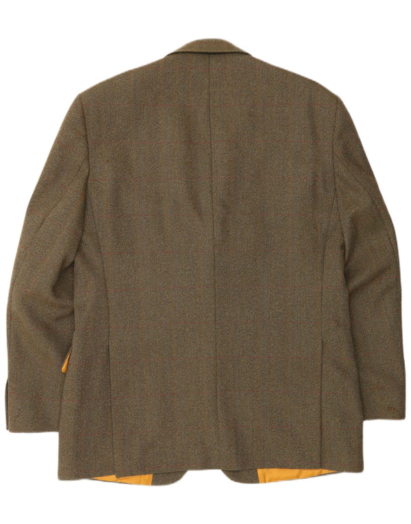 Magee Mens 2 Button Blazer Jacket UK 42 XL Brown Check Wool