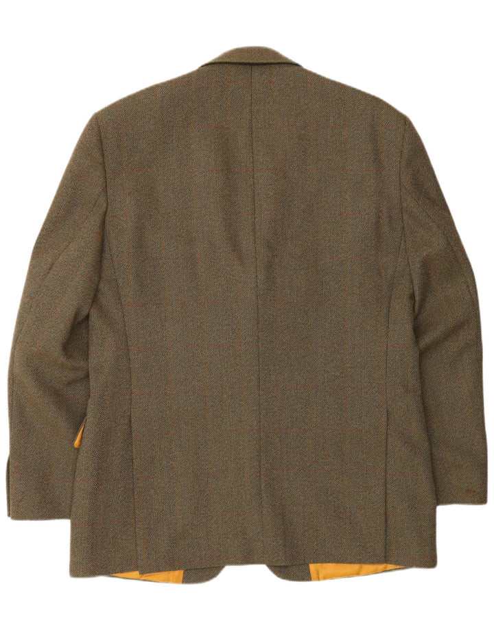 Magee Mens 2 Button Blazer Jacket UK 42 XL Brown Check Wool