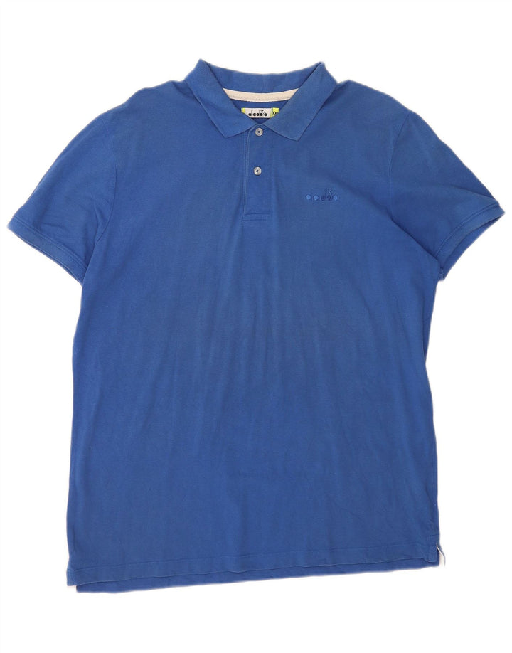 Diadora Mens Polo Shirt 2XL Blue Cotton